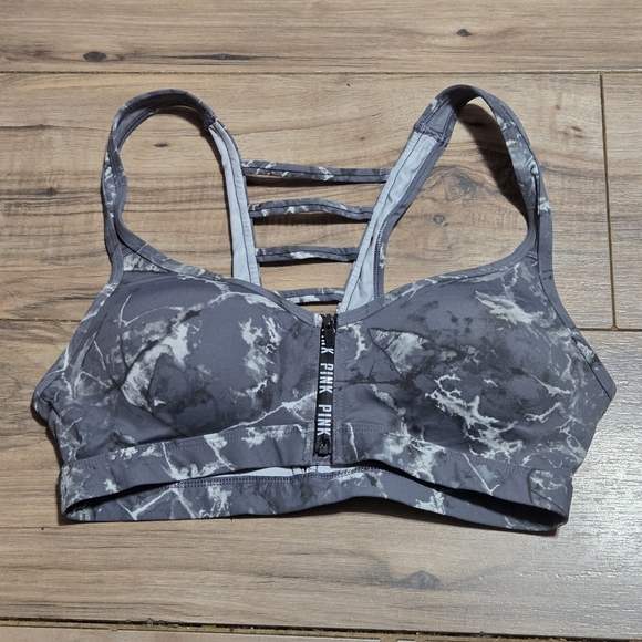 PINK Victoria's Secret Other - PINK Victoria's Secret Women's Gray Marble Sports Bra Small